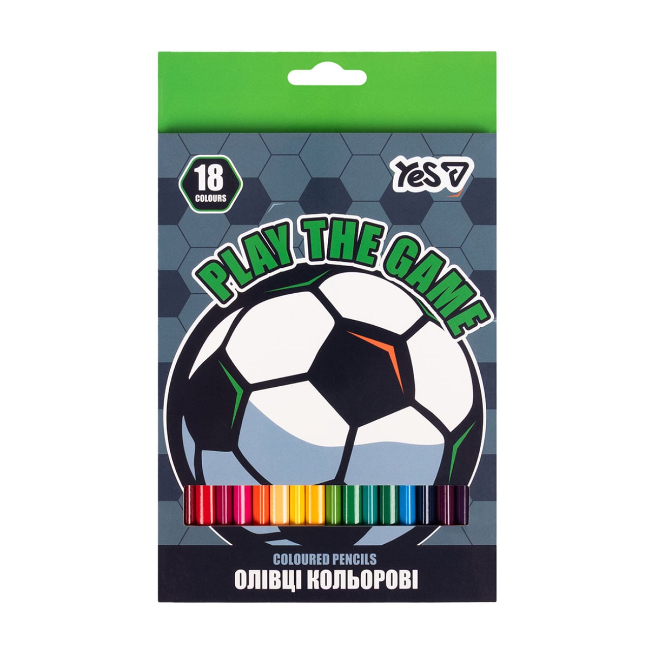 Набір кольорових олівців YES Football, 18 кольорів (290788)