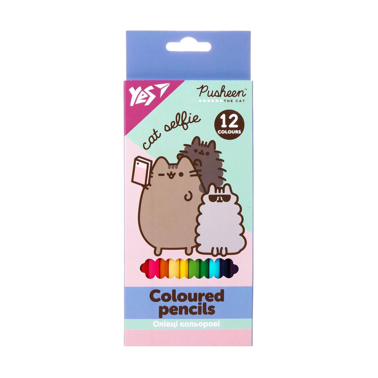 Набір кольорових олівців YES Pusheen, 12 кольорів (290761)